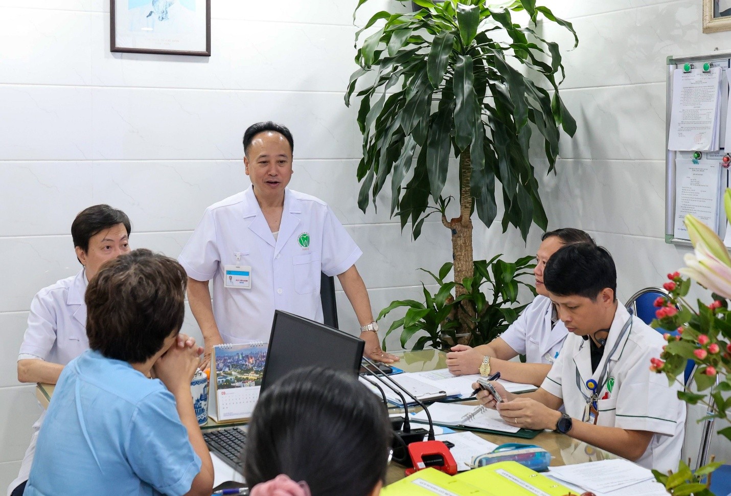PGS.TS. Trần Cao Bính, Bí thư Đảng ủy, Giám đốc Bệnh viện phát biểu